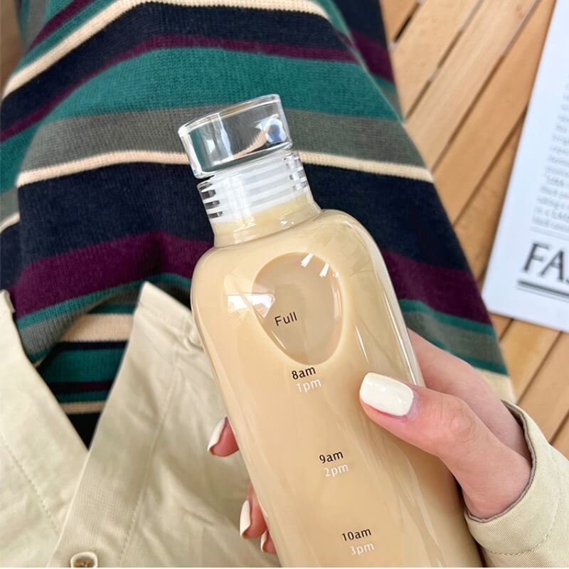 Elia Transparent Water Bottle With Time Marker