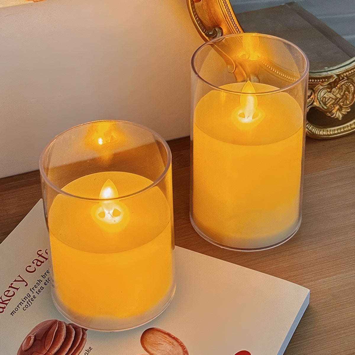 Warm Glow LED Glass Candles